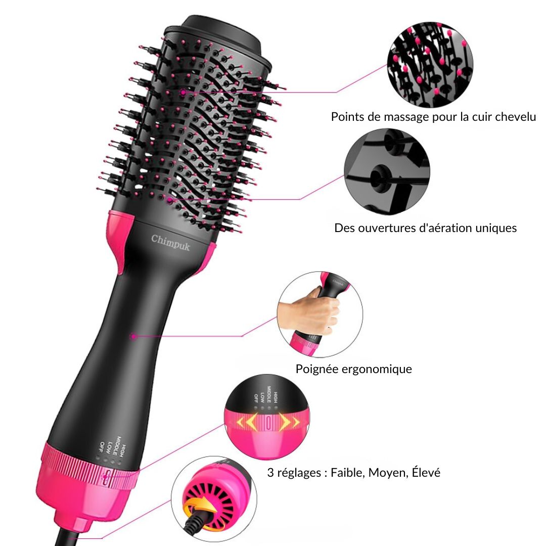 AirGlam ™ - Sèche cheveux Brosse